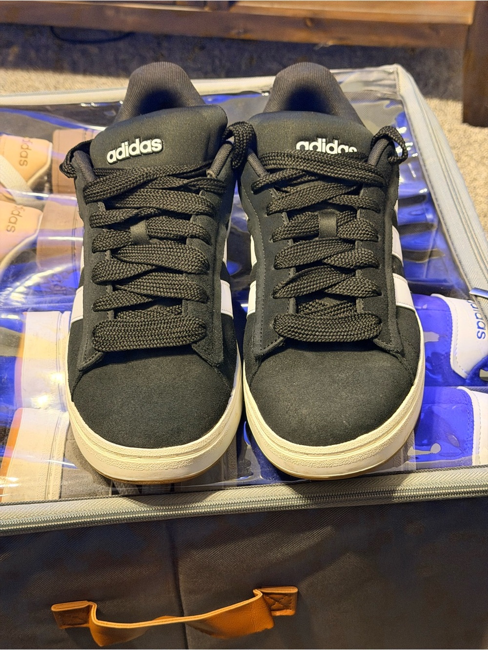 adidas Black Sneakers with White Stripes